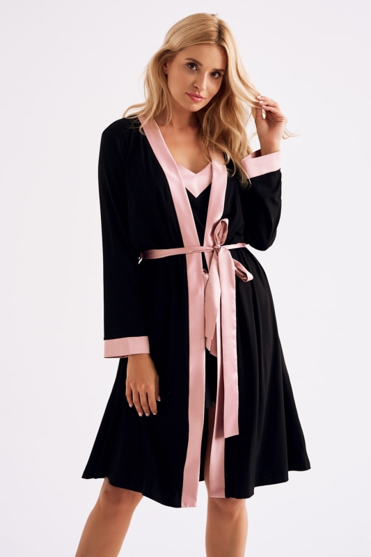 elegancki szlafrok damski,szlafrok damski z modalu,czarny szlafrok damski.jpeg