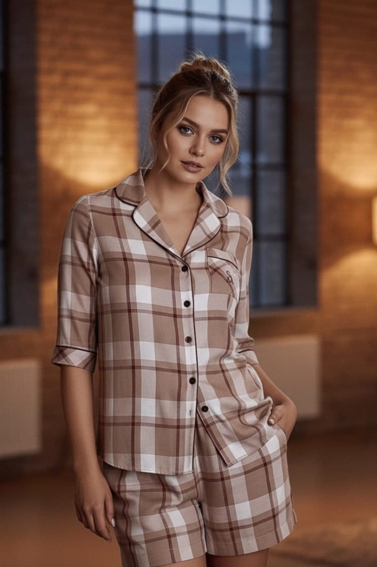 Komplet BERRY Kosula i Szorty w kratę.jpg