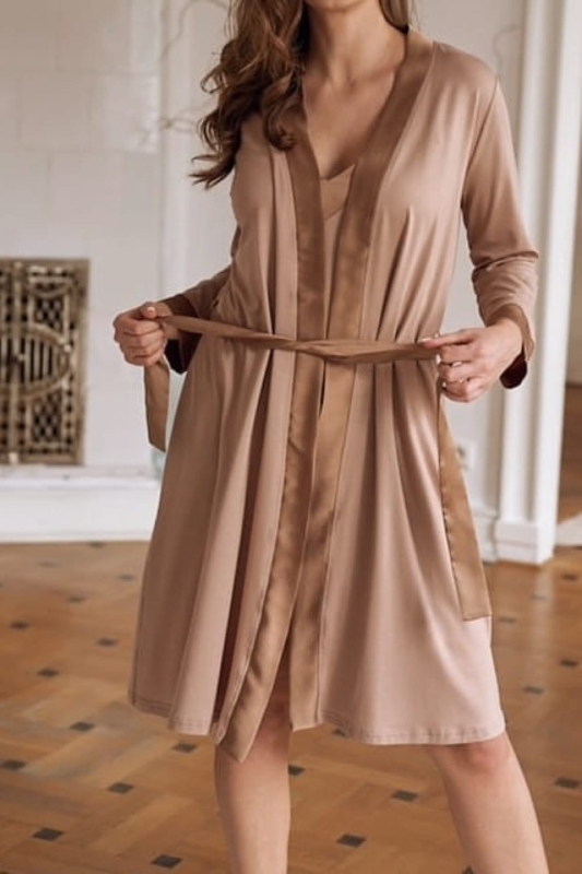 Beżowy długi szlafrok Morning.jpg