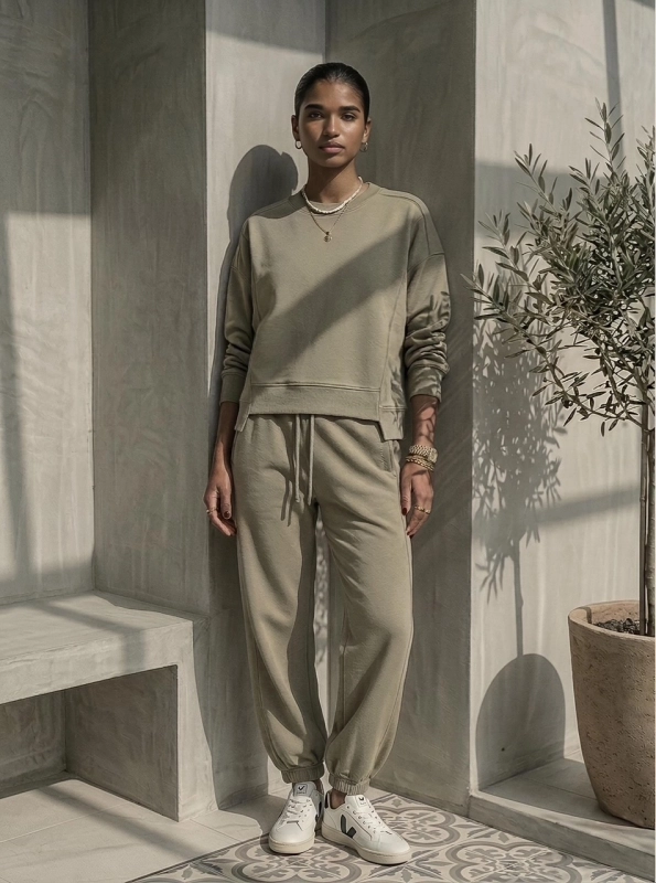 SOHO jasna oliwka elegancki komplet dresowy,wygodny dres na lato,.jpg