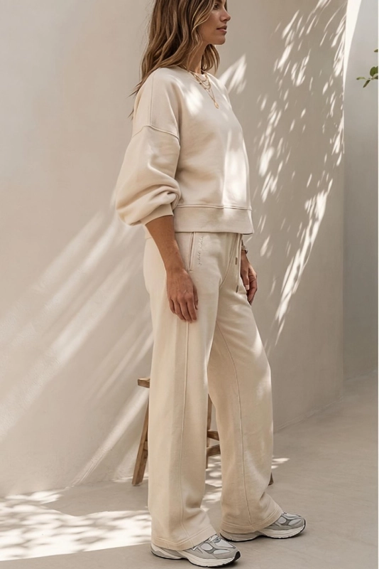 Mause dresowy komplet z szeroką nogawką luźną bluzą.jpg