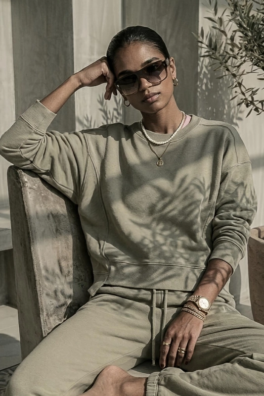 Soho oliwka dres damski z bawełny.jpg