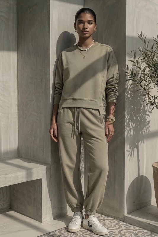 SOHO jasna oliwka elegancki komplet dresowy,wygodny dres na lato,.jpg