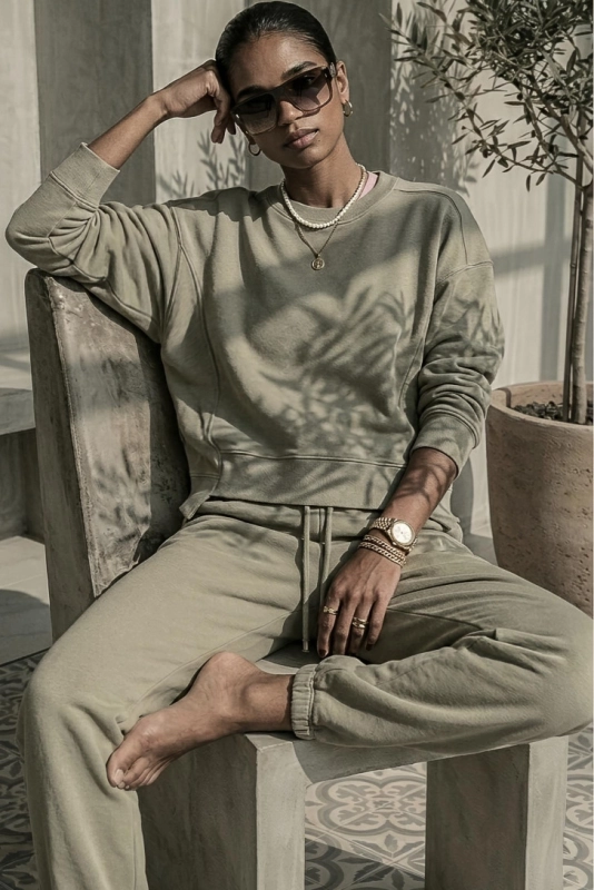 Soho oliwka dres damski z bawełny.jpg