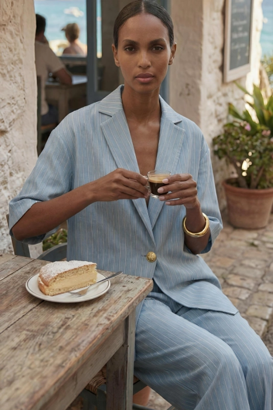 MONACO blue,modny żakiet,modny żakie z tencelu,tencel,komplet na wyjazd z tencelu,komplet wakacyjny z tencelu.jpg