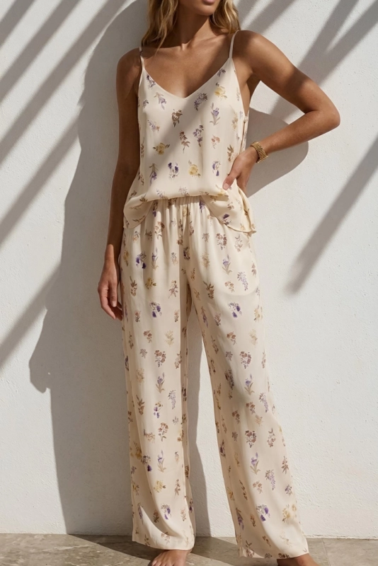 DOLCE Fiore tencel Top i Spodnie,top z tencelu,pizama z tencelu,pizama na lato,piażma w kwiaty.jpg