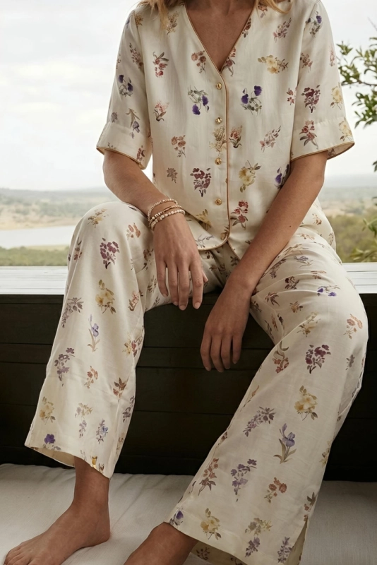 DOLCE Fiore tencel,wygodny komplet z tencelu,piżama z tencelu,spodnie z tencelu,koszula z tencelu.jpg