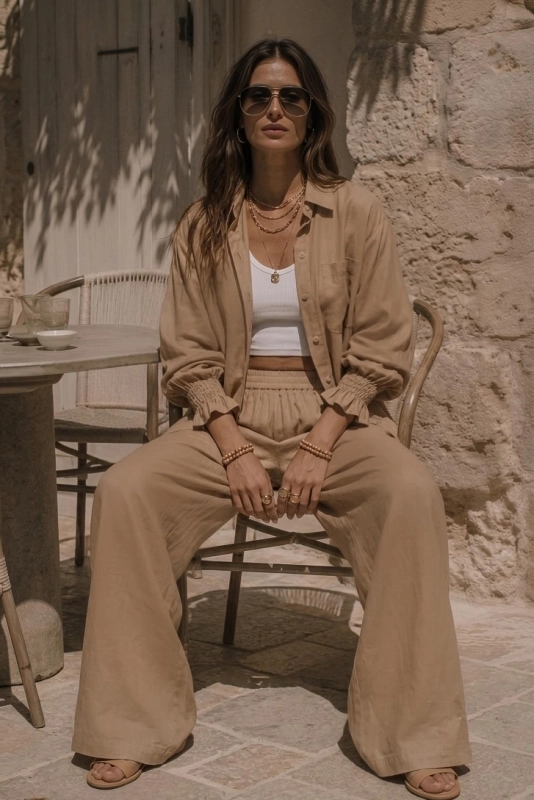 ST TROPEZ nude koszula i spodnie tencel wygodny.jpg