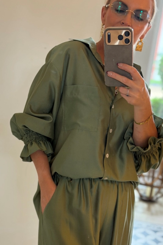 ST TROPEZ olive koszula i spodnie z tencel.jpg