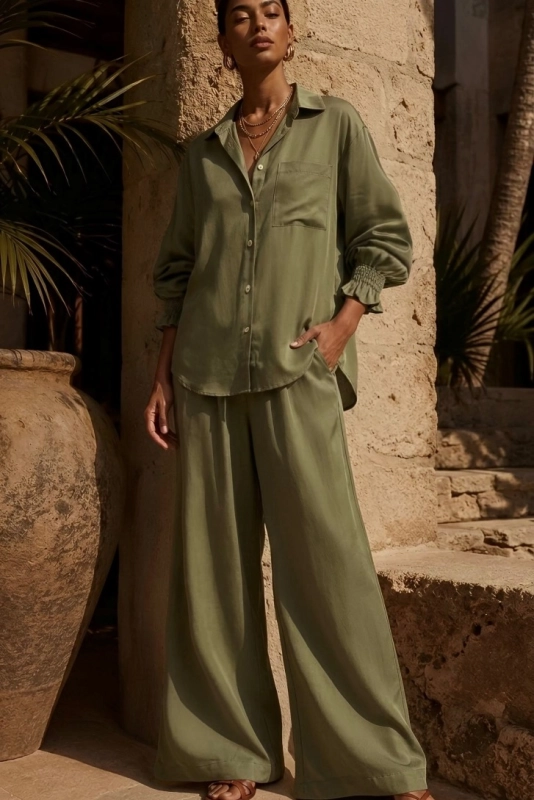 ST TROPEZ olive koszula i spodnie z tencelu,pistacjowy komplet z tencelu,zielony komlet z tencelu.jpg