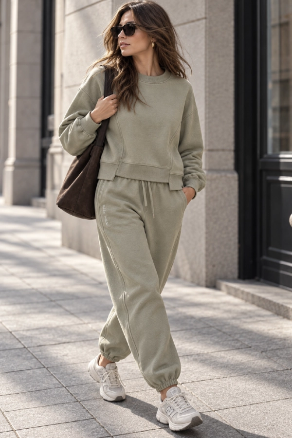 SOHO OLIVE  komplet dresowy damski w kolorze jasna oliwka