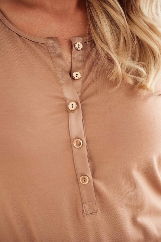 bluzka do spania na guziki, piżama rozpinana, bluzka homewear, odzież domowa, elegancka piżama damska, bluzka rozpinana na guziki, dzianinowa piżama.jpg